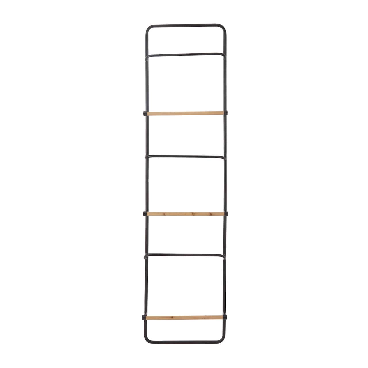 Black Metal Wall Mounted 6 Rack Magazine Holder